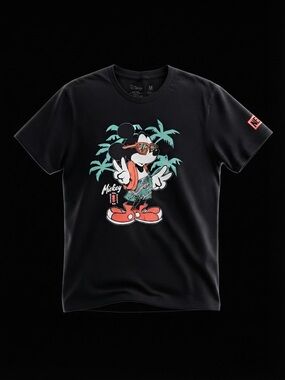 Disney x Neff Mickey Mouse Graphic Tee Black Size Medium Tropical Summer Vibe
